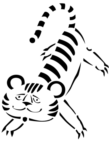 Cartoon Tiger Coloring Page